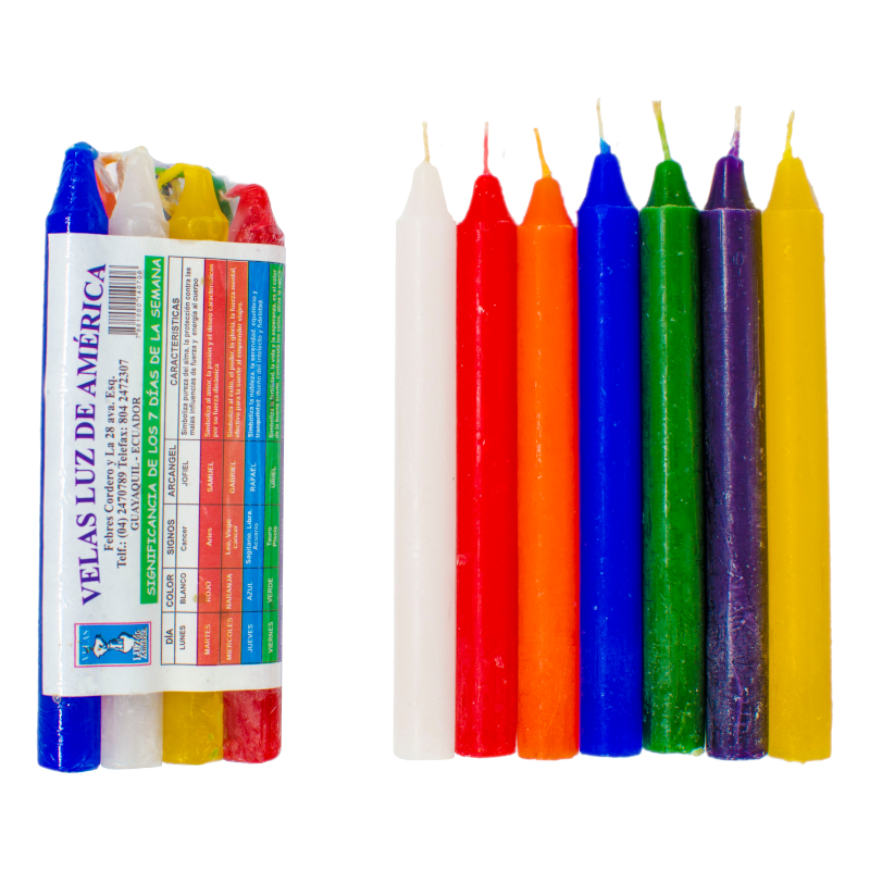 Velas x7 unidades dias de la semanas