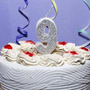 Velas de cumpleaños  1,2,3,4,5,6,7,8,9,? Plateado