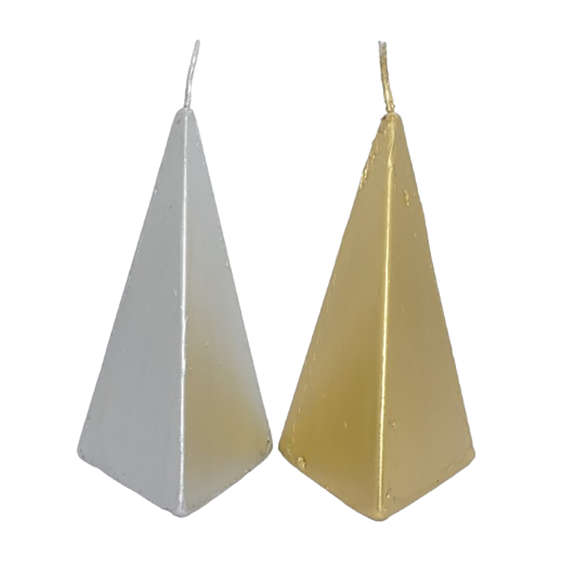 Pirámide Pequeña de 3 Lados Dorado/Plateado