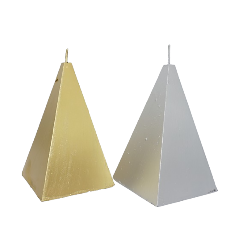Pirámide Pequeña de 4 Lados Dorado/Plateado