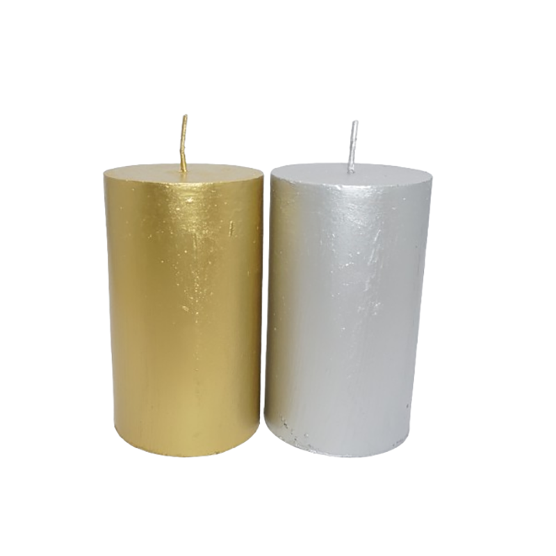 Velón Perfumado Cilíndrico 10x6 cm Dorado/Plateado